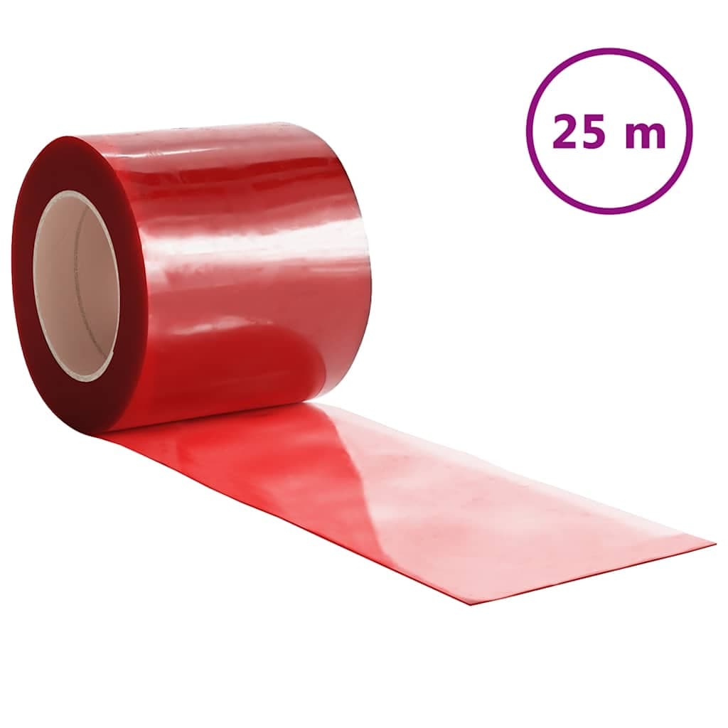 vidaXL Cortina de porta 200 mm x 1,6 mm 25 m PVC vermelho
