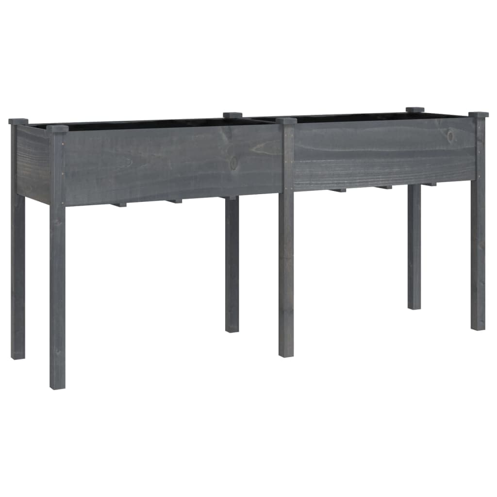 vidaXL Vaso/floreira c/ forro 161x45x76 cm madeira de abeto maciça