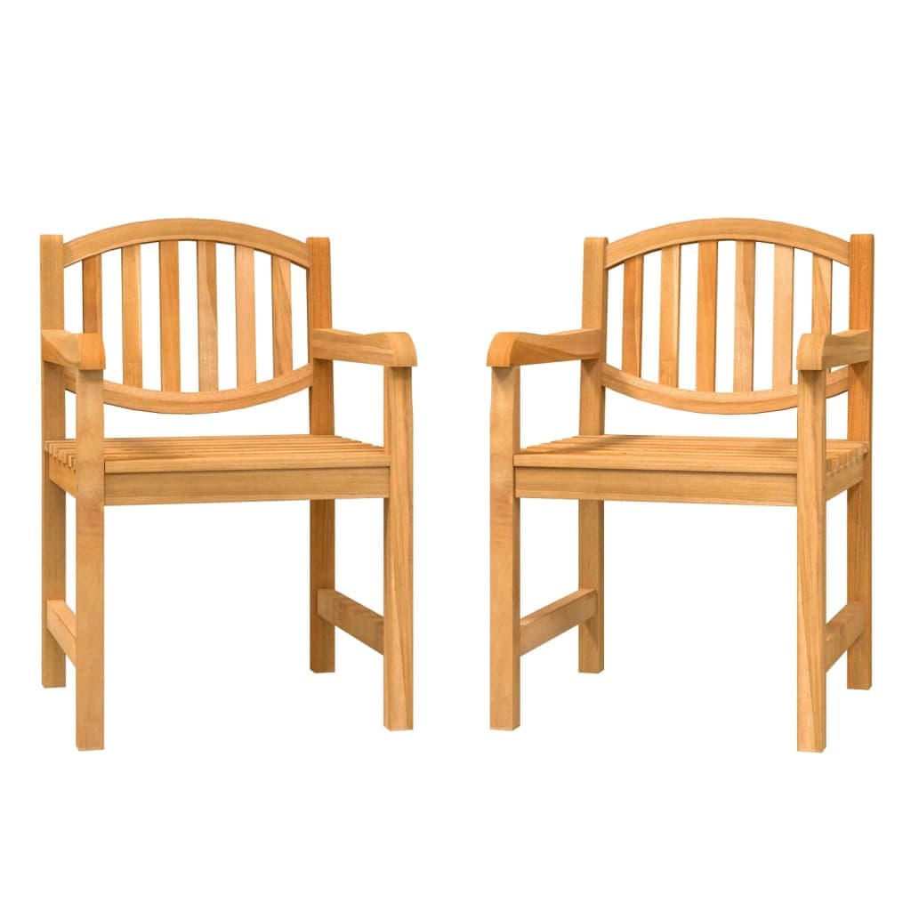 Cadeiras de Jardim 2 Peças 58x59x88 cm Madeira de Teca Maciça - 364407