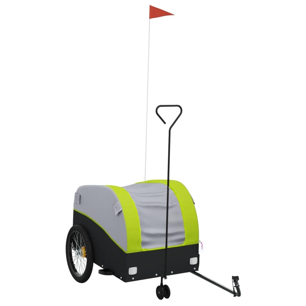 vidaXL Reboque para bicicleta 45 kg ferro preto e verde