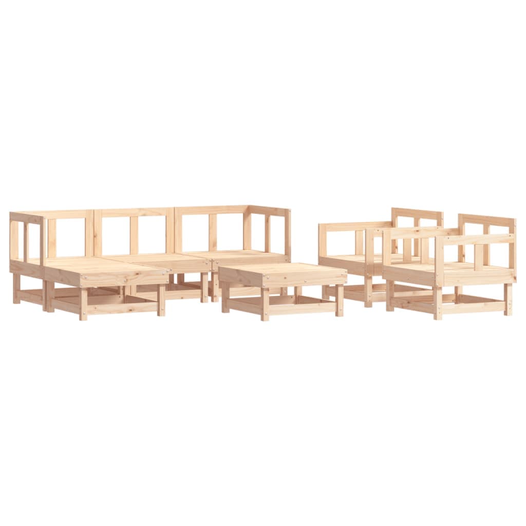 vidaXL 7 pcs conjunto lounge de jardim pinho maciço