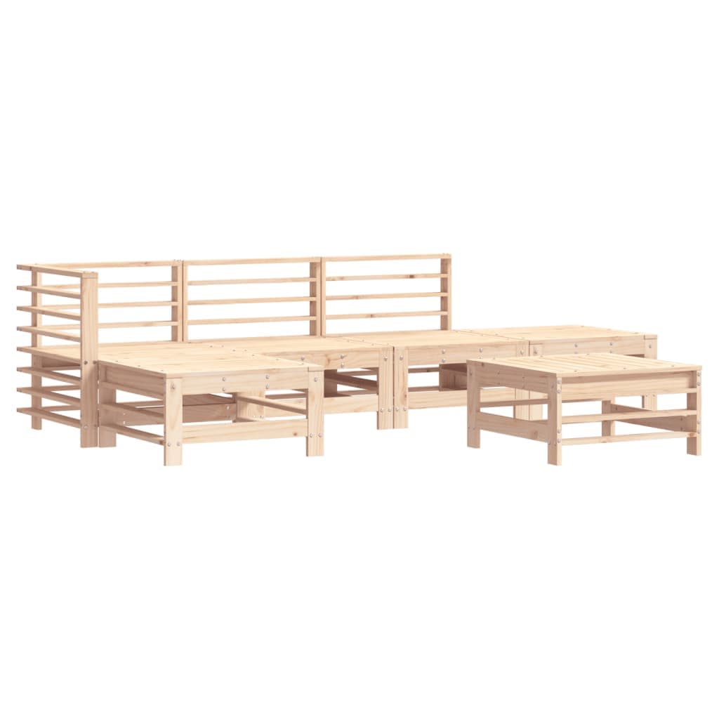 vidaXL 6 pcs conjunto lounge de jardim pinho maciço