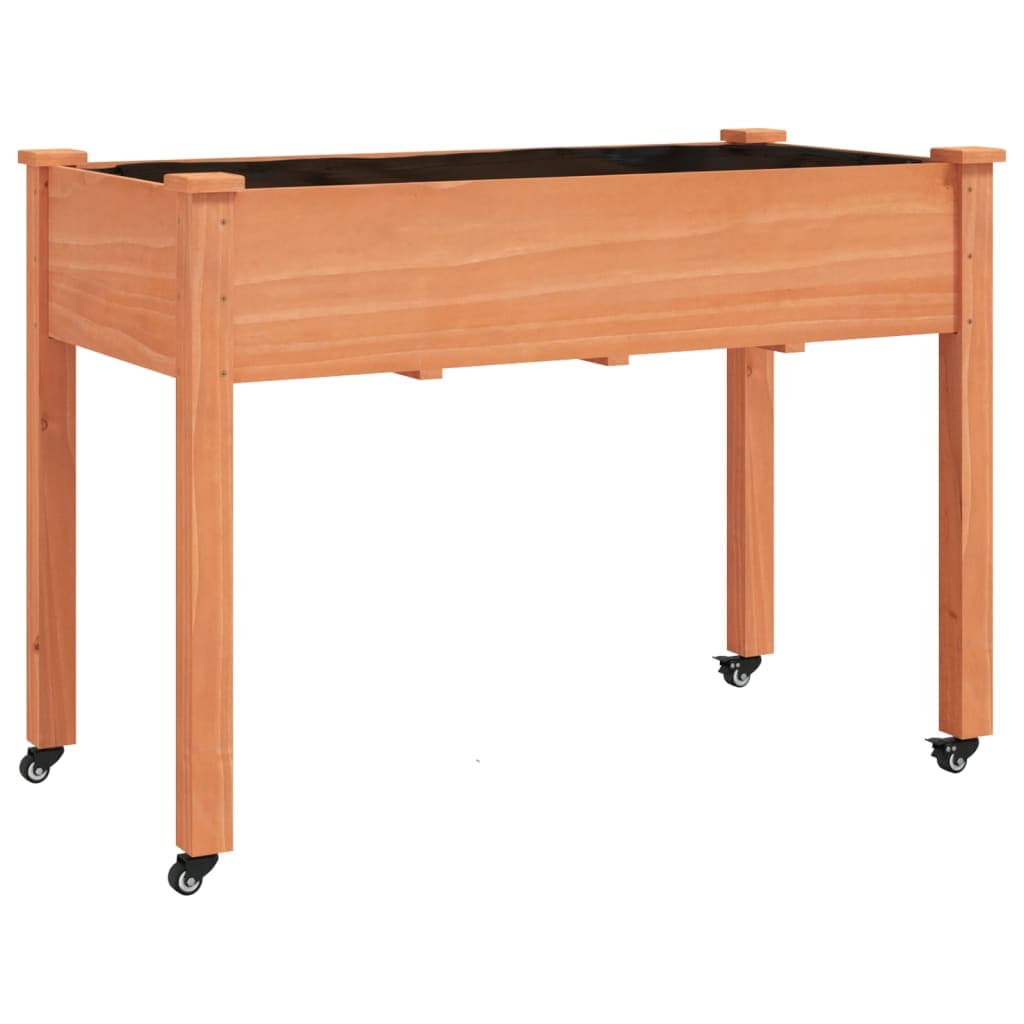 Floreira C/ Forro e Rodas 118x59x80 cm Abeto Maciço Castanho - 3157827