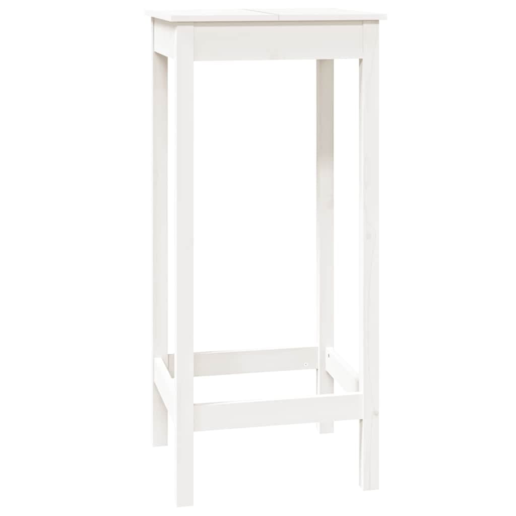 vidaXL Mesa de bar 50x50x110 cm madeira de pinho maciça branco