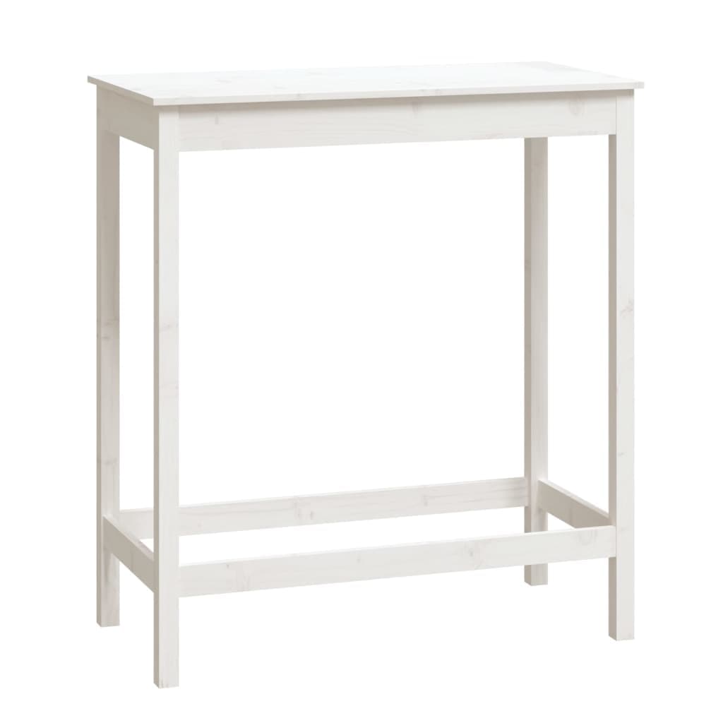 vidaXL Mesa de bar 100x50x110 cm madeira de pinho maciça branco