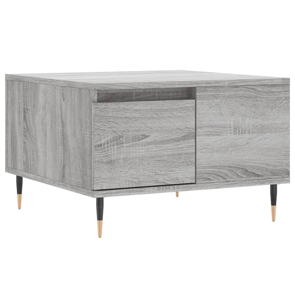 vidaXL Mesa de centro 55x55x36,5 cm derivados de madeira cinza sonoma