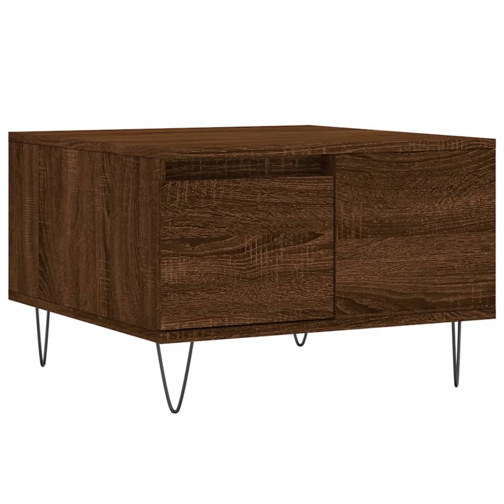 vidaXL Mesa de centro 55x55x36,5cm derivados madeira carvalho castanho