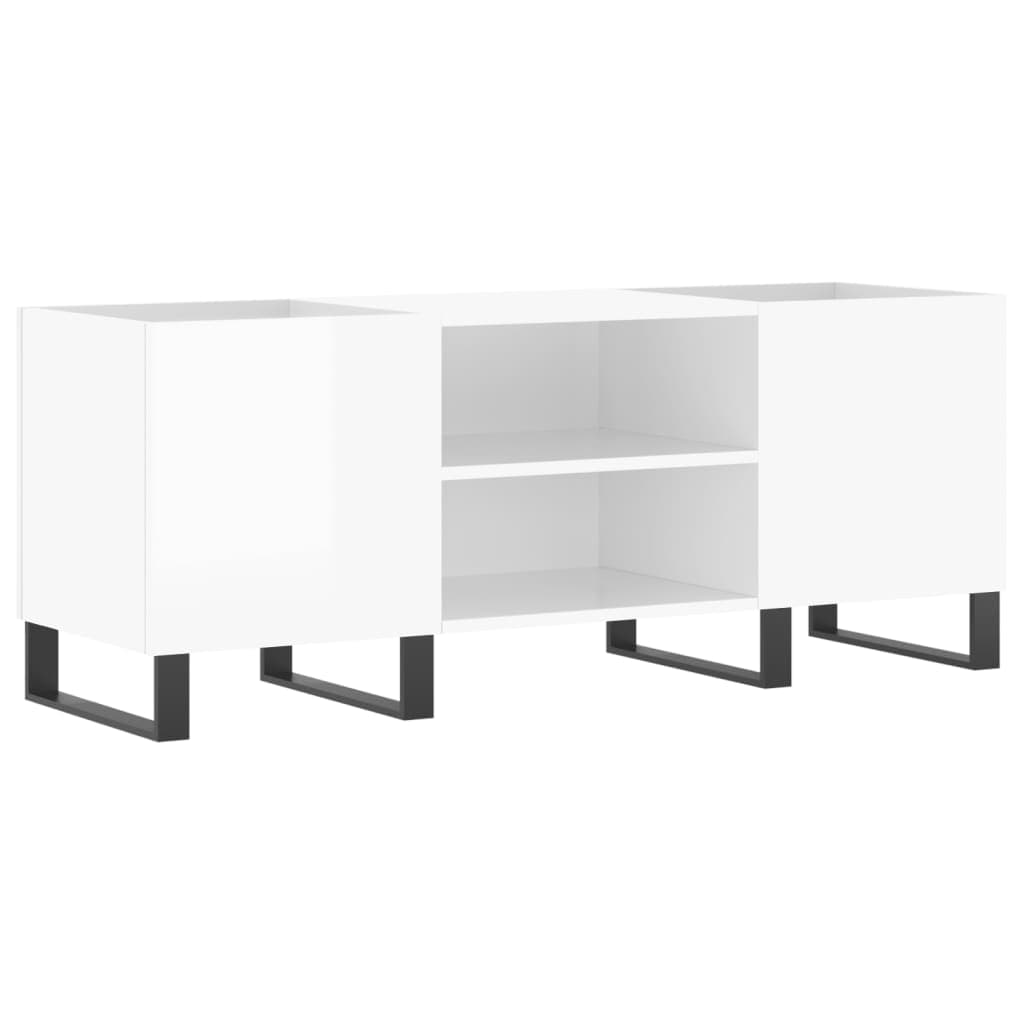 Armário para Discos 121x38x48 cm Deriv. Madeira Branco Brilhante - 831686
