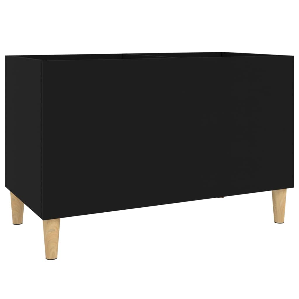 vidaXL Armário para discos 74,5x38x48 cm derivados de madeira preto
