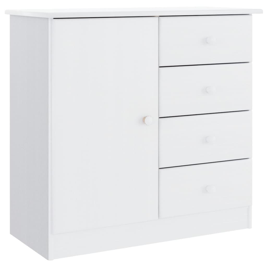 vidaXL Aparador Alta 77x35x73 cm Madeira de Pinho Maciça Branco - 353944
