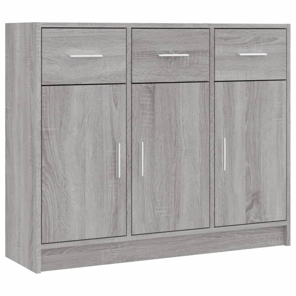 vidaXL Aparador 91x28x75 cm derivados de madeira cinzento sonoma