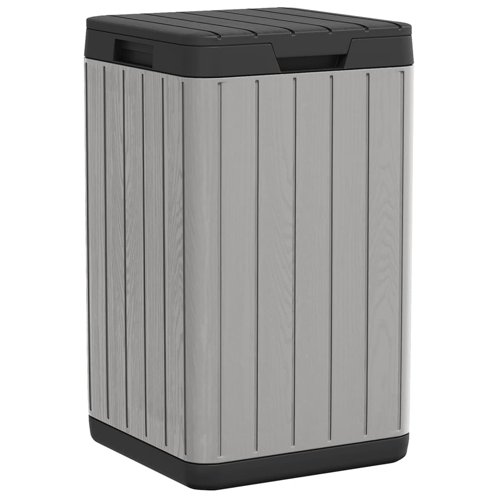 vidaXL Caixote do lixo de exterior 38x38x65 cm PP cinzento