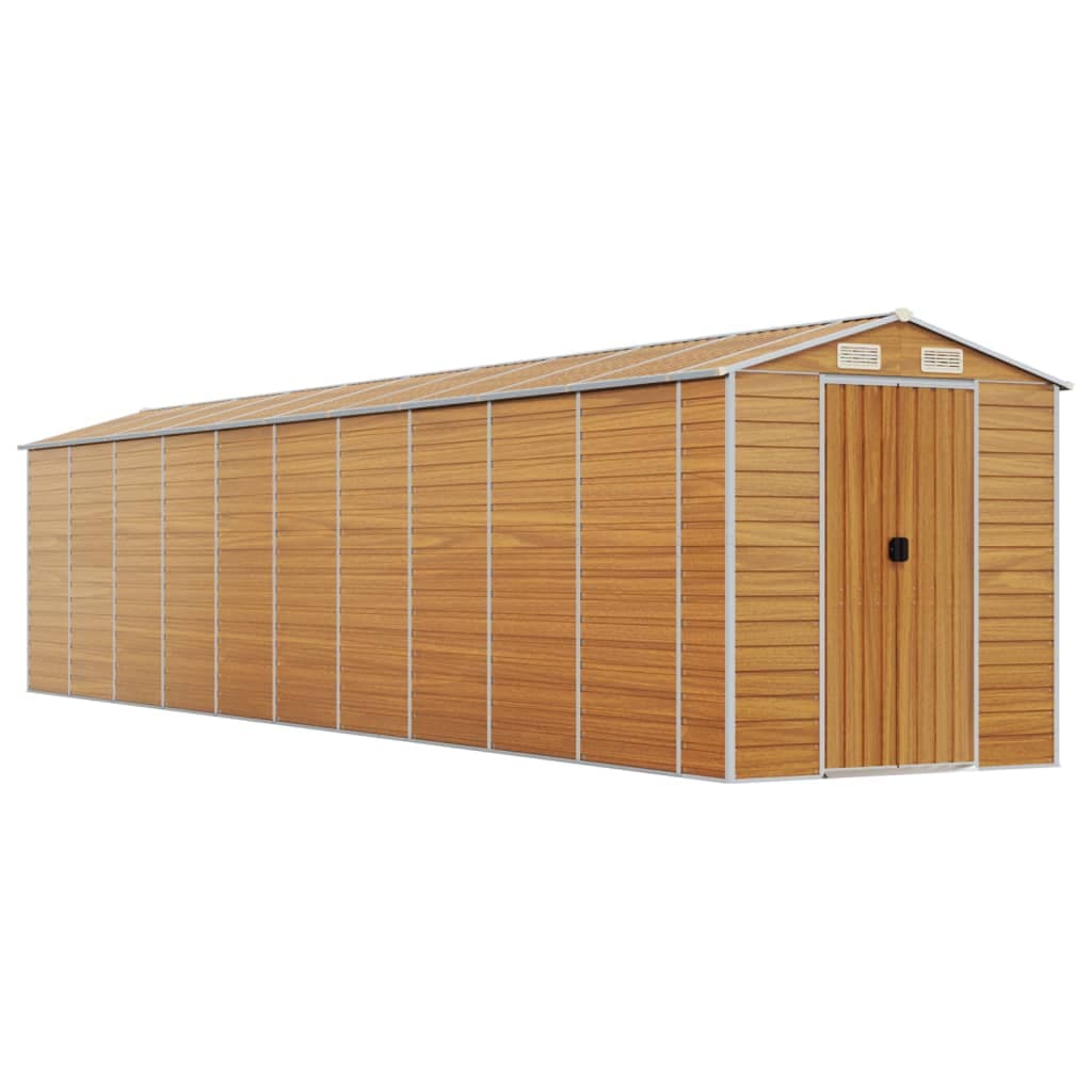 vidaXL Abrigo de jardim 191x895x198 cm aço galvanizado castanho-claro