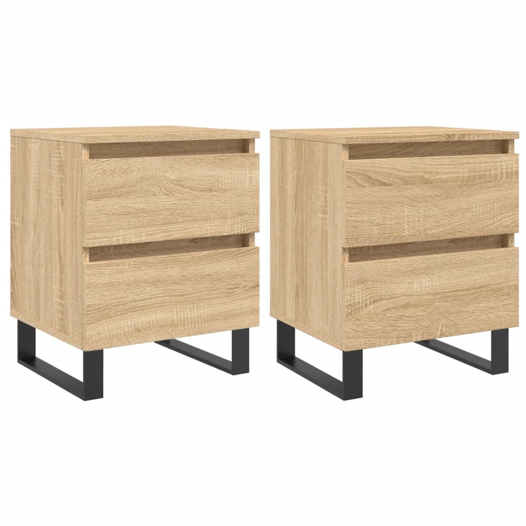 vidaXL Mesas de cabeceira 2pcs derivados de madeira carvalho sonoma