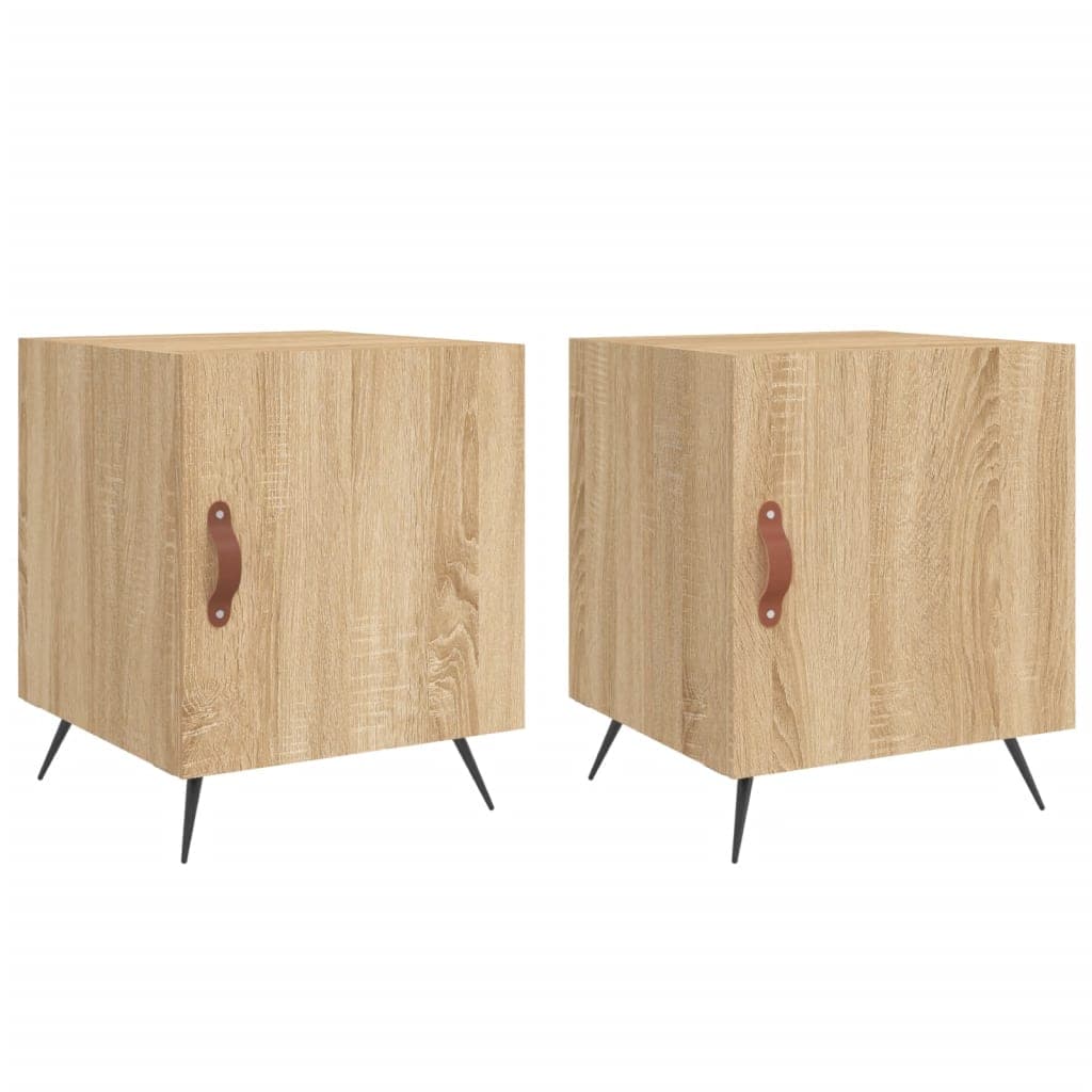 vidaXL Mesa cabeceira 2pcs 40x40x50cm deriv. madeira carvalho sonoma