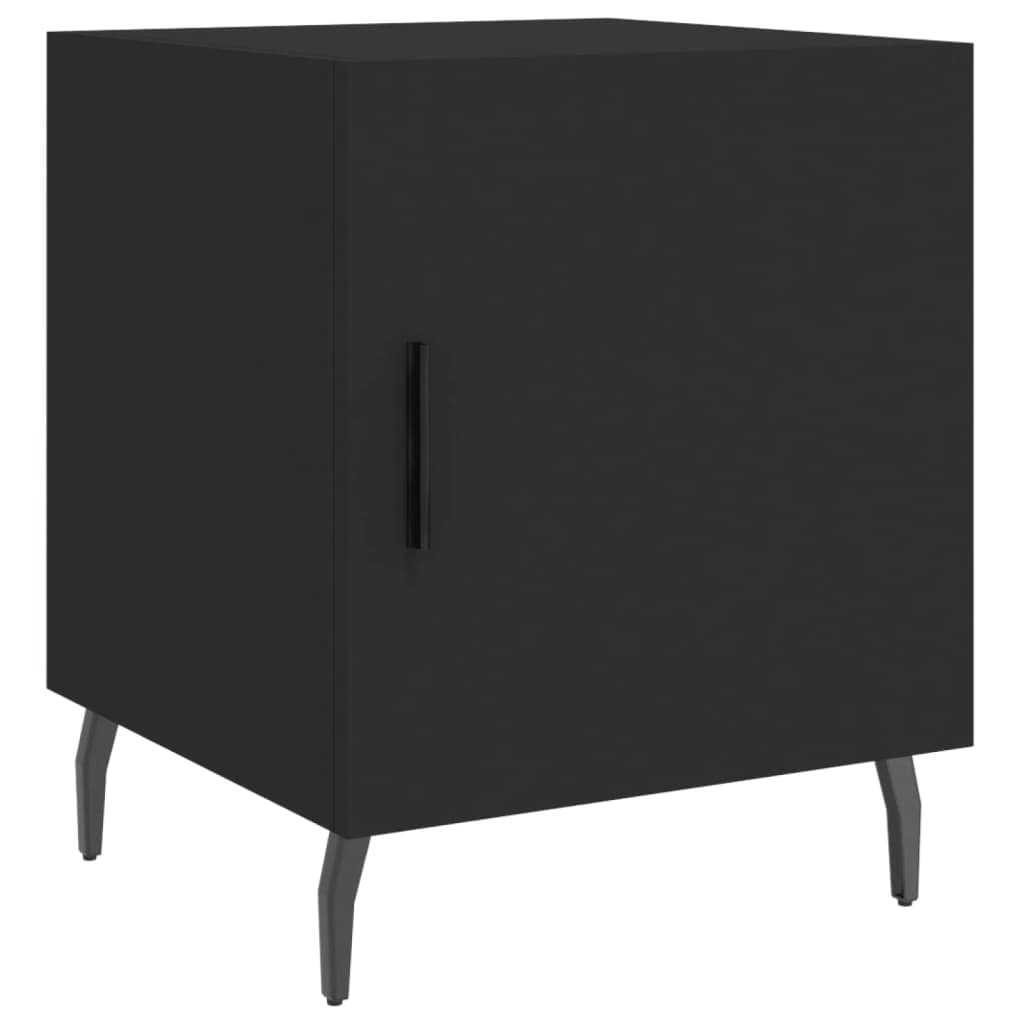 vidaXL Mesa de cabeceira 40x40x50 cm derivados de madeira preto