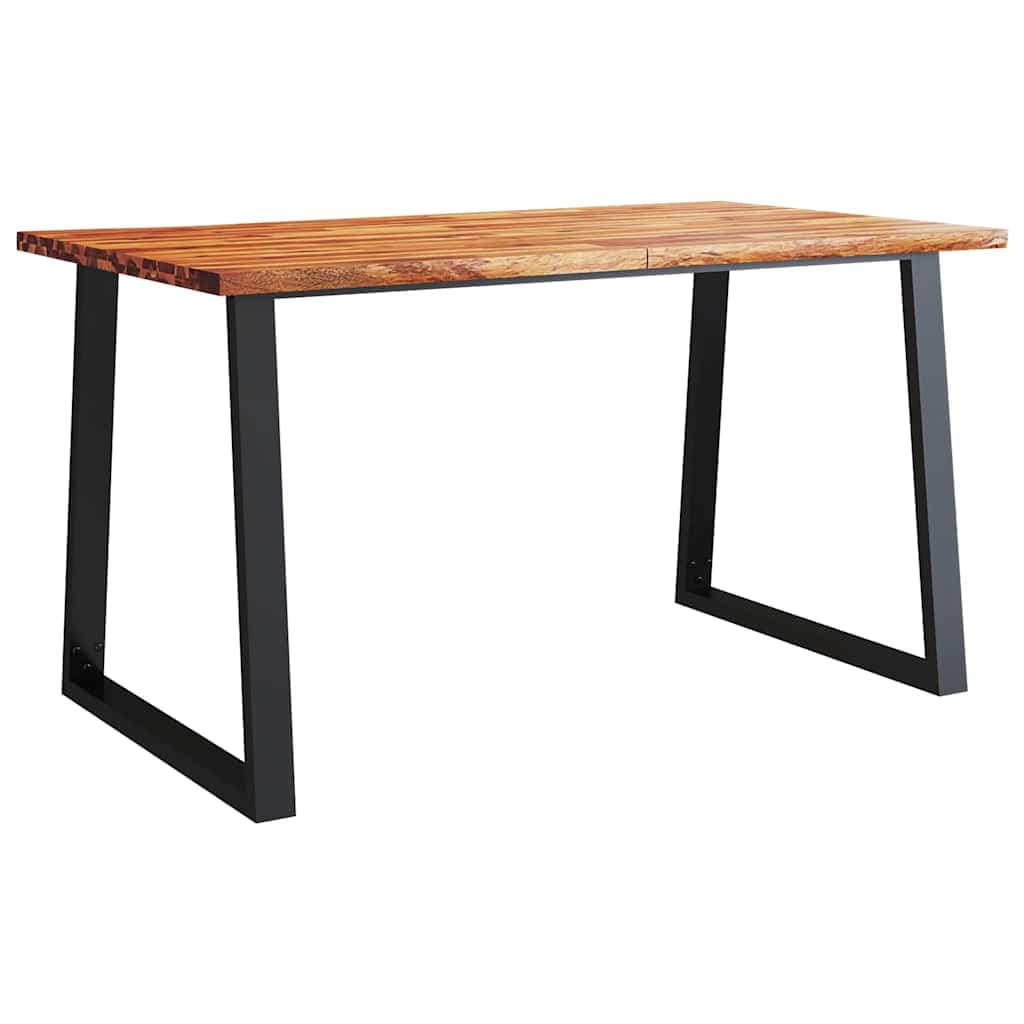 vidaXL Mesa de jantar c/ bordas vivas 140x80x75 cm acácia maciça