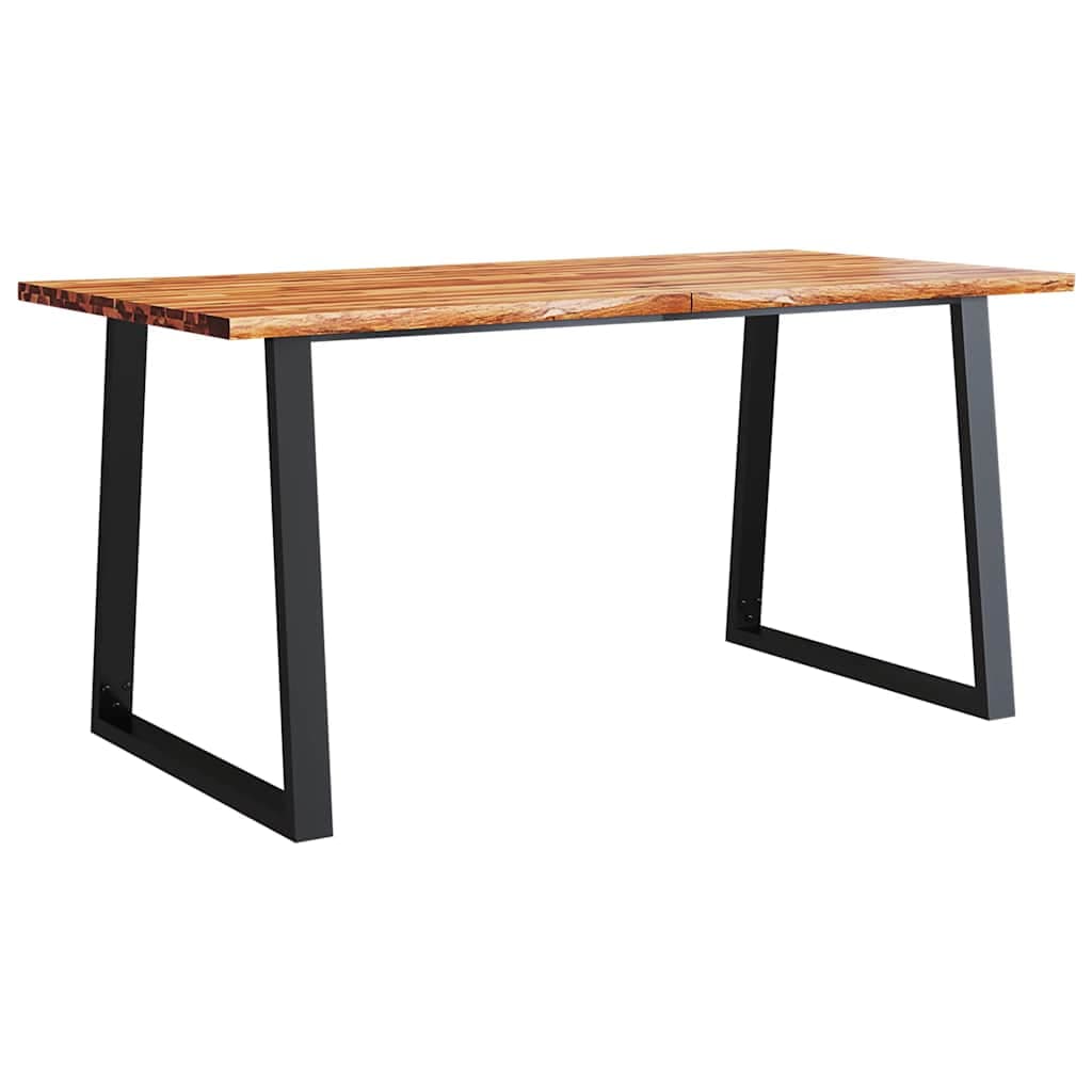 vidaXL Mesa de jantar c/ bordas vivas 160x80x75 cm acácia maciça