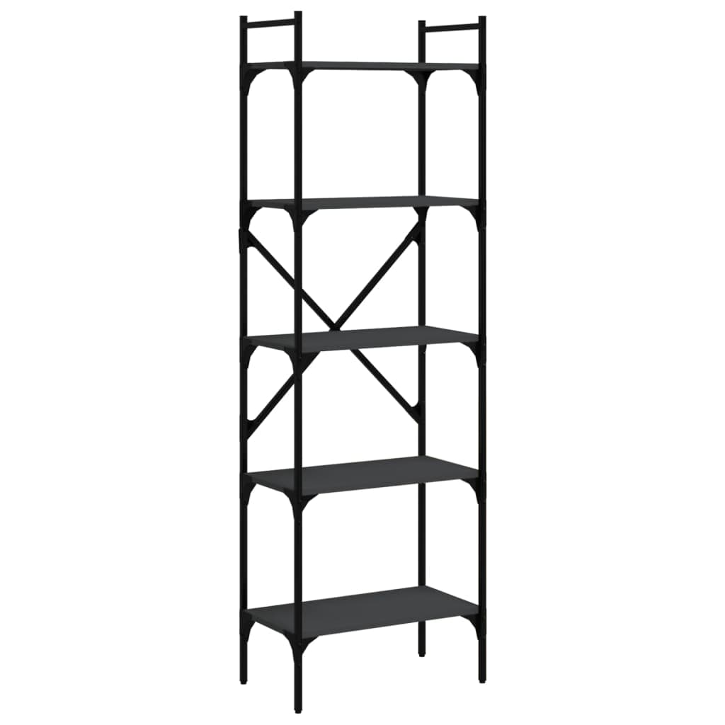 vidaXL Estante c/ 5 prateleiras 56x31,5x174 cm derivados madeira preto
