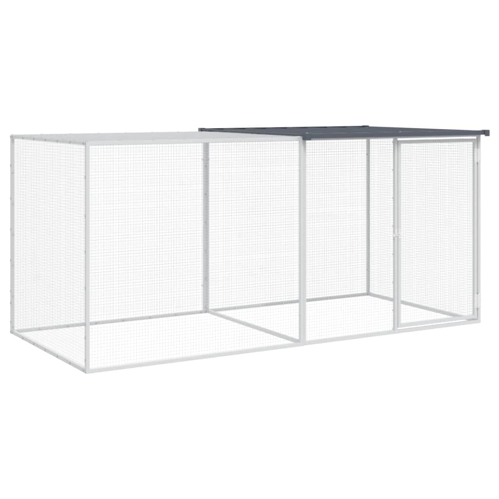 vidaXL Gaiola para galinhas com teto antracite 203x98x90 cm aço galvanizado