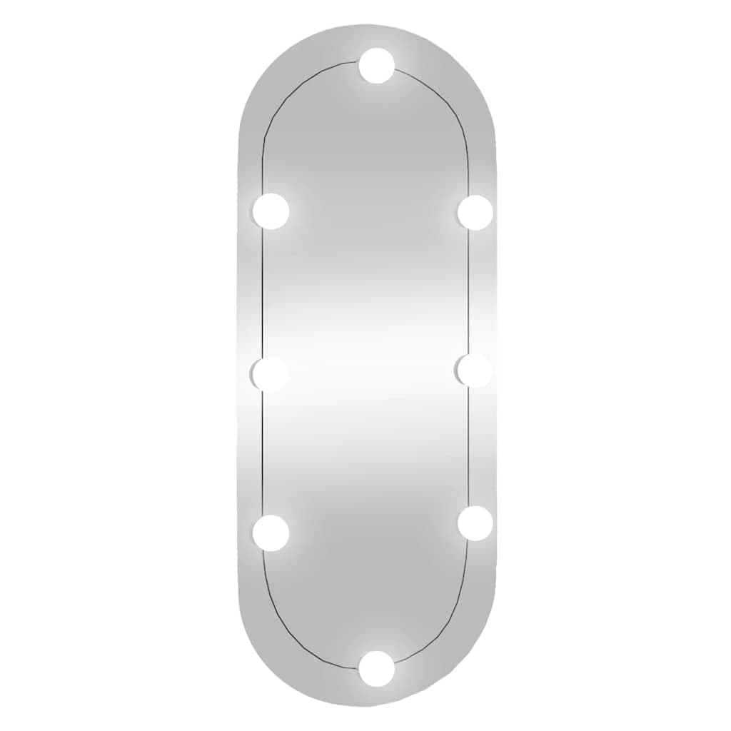 vidaXL Espelho de Parede Oval com Luzes led 30x70 cm Vidro - 4124884051