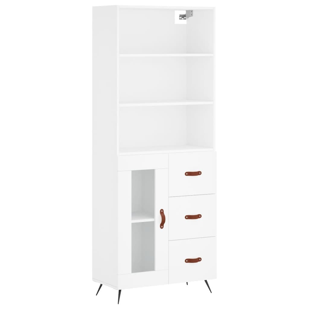 vidaXL Armário alto 69,5x34x180 cm derivados de madeira branco