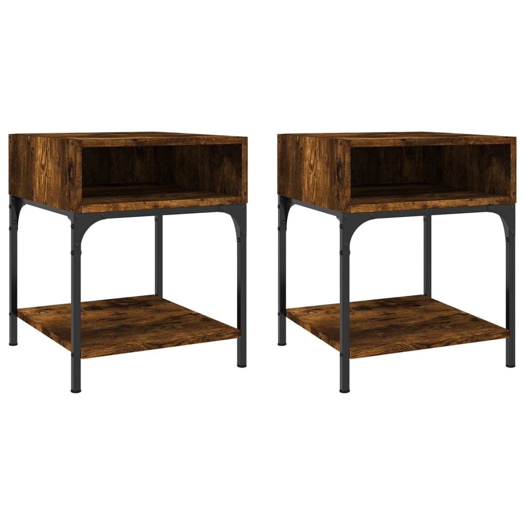 Mesas Cabeceira 2pcs 40x41x50 cm Deriv. Madeira Carvalho Fumado - 825878