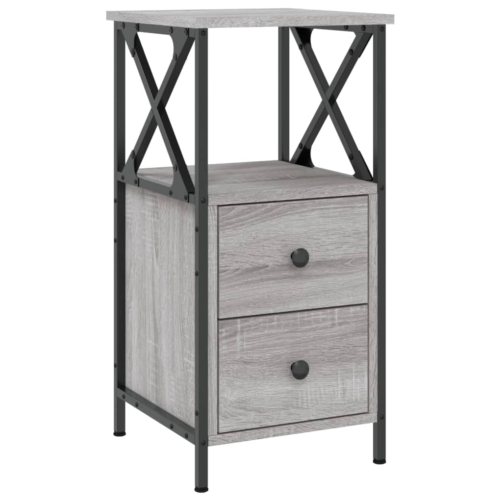 vidaXL Mesa cabeceira 34x35,5x70 cm derivados madeira cinza sonoma