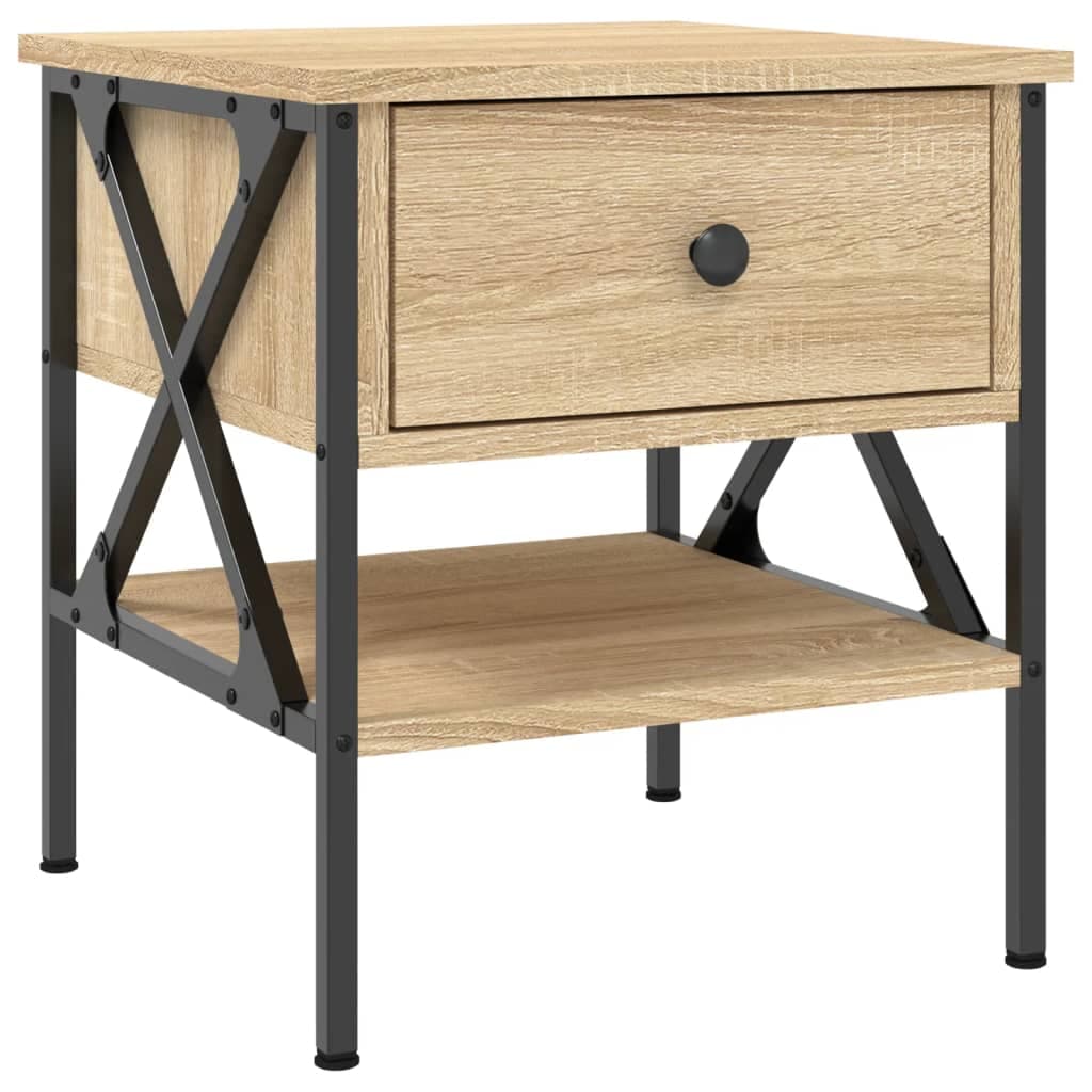 vidaXL Mesa de cabeceira 40x42x45 cm derivados madeira carvalho sonoma