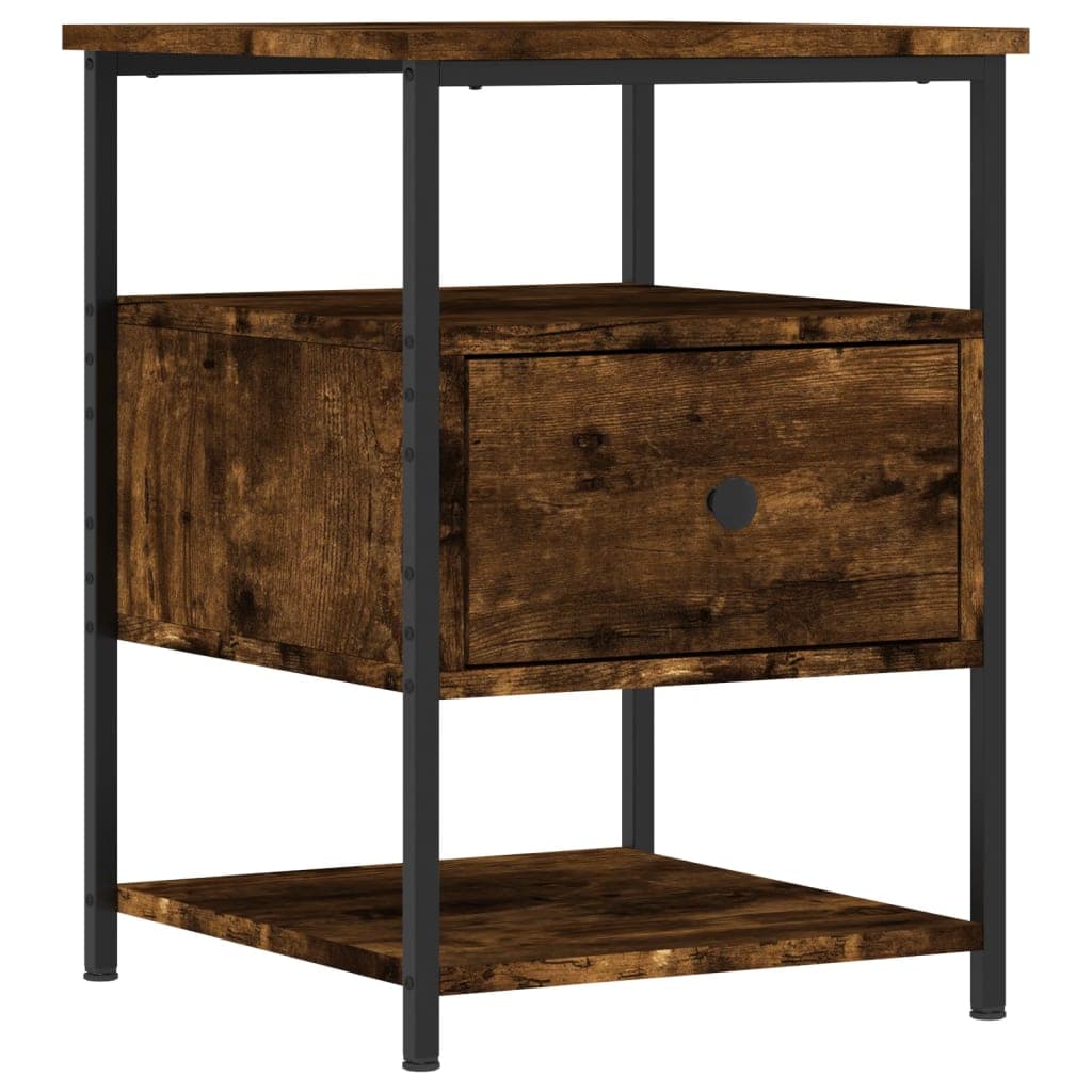 vidaXL Mesa cabeceira 40x42x56 cm derivados de madeira carvalho fumado