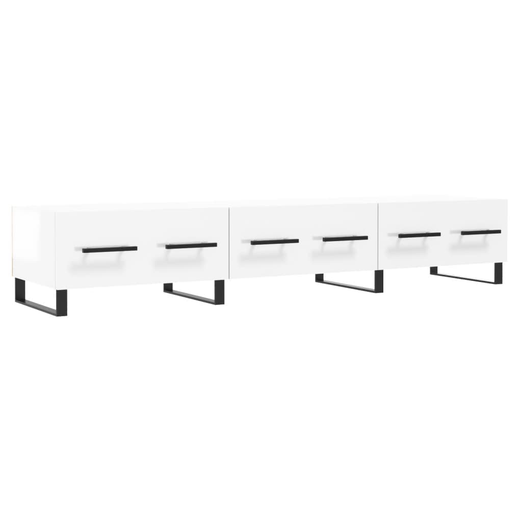 vidaXL Móvel de TV 150x36x30 cm derivados de madeira branco brilhante