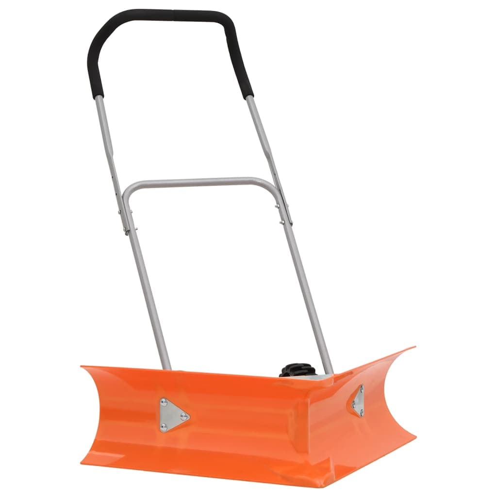 vidaXL Pá de neve c/ pega extensível e ângulo duplo aço laranja