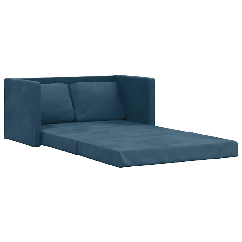 Sofá Cama vidaXL sem Pés 122x204x55 cm Veludo Azul - 3065972575