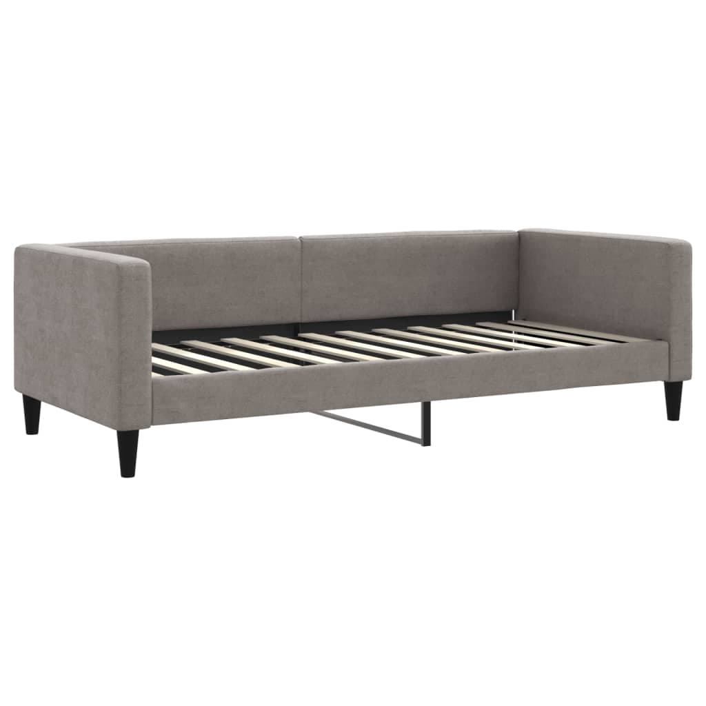 vidaXL Sofá-cama 90x200 cm tecido cinzento-acastanhado