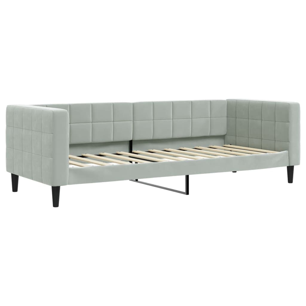 vidaXL Sofá-cama 80x200 cm veludo cinzento-claro