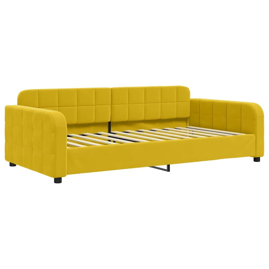 vidaXL Sofá-cama 100x200 cm veludo amarelo