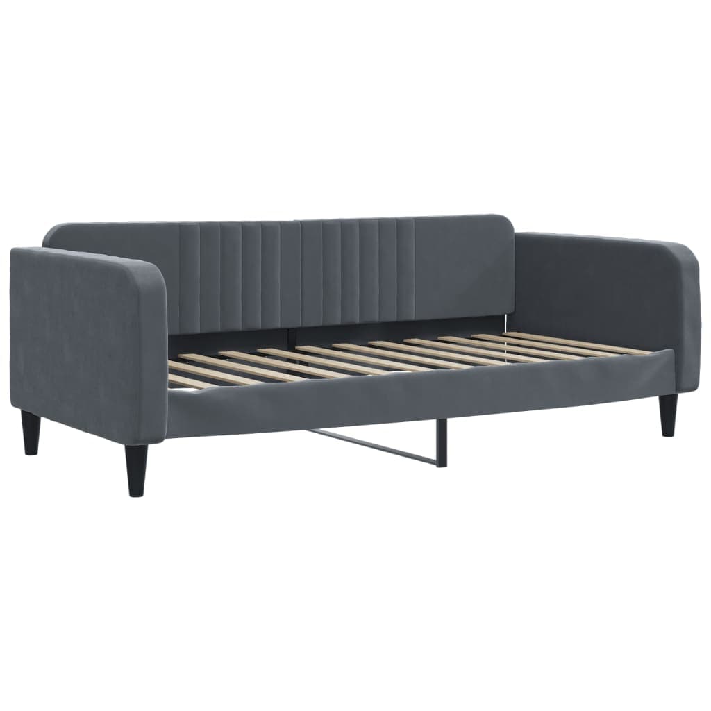 vidaXL Sofá-cama 90x200 cm veludo cinzento-escuro