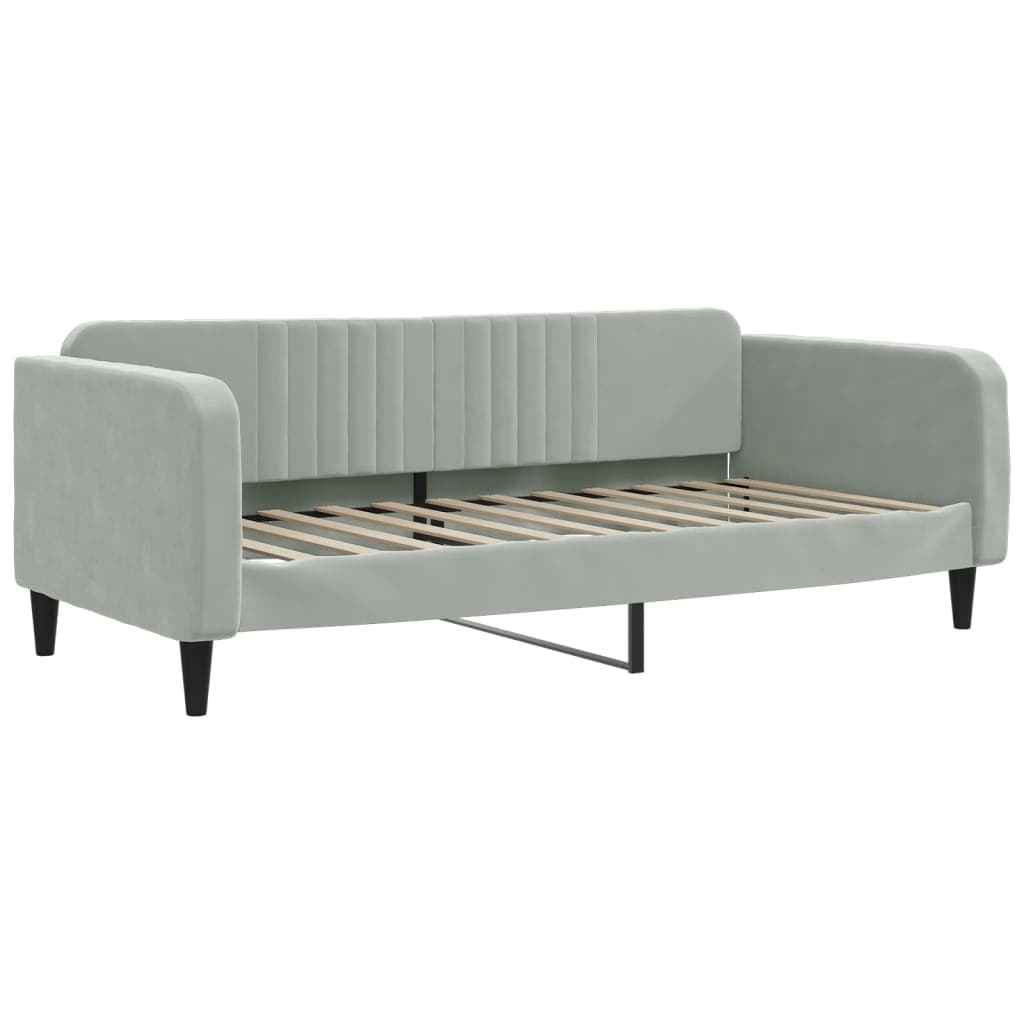 vidaXL Sofá-cama 100x200 cm Veludo Cinzento-claro - 3559270448