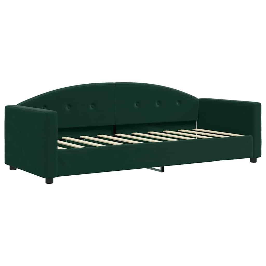 vidaXL Sofá-cama 80x200 cm veludo verde-escuro