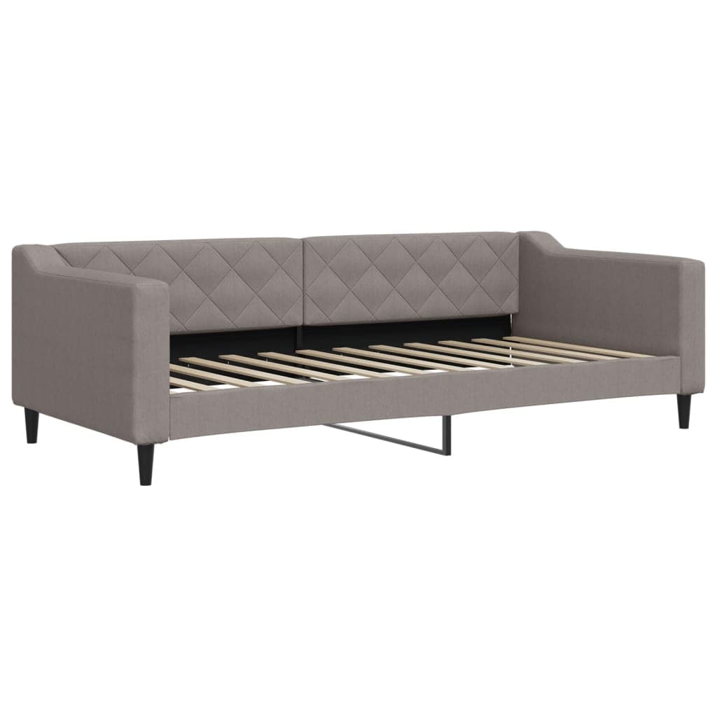 vidaXL Sofá-cama 90x200 cm tecido cinzento-acastanhado