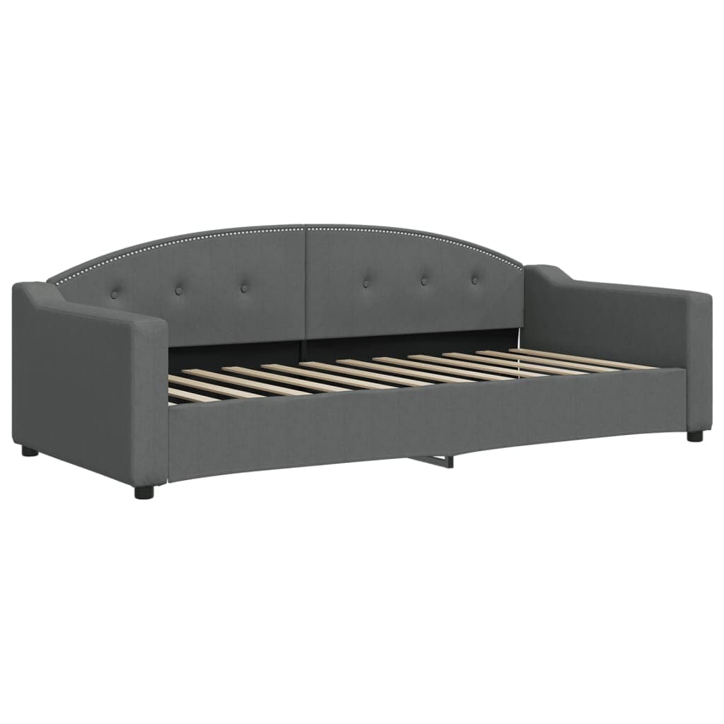 vidaXL Sofá-cama 90x200 cm tecido cinzento-escuro