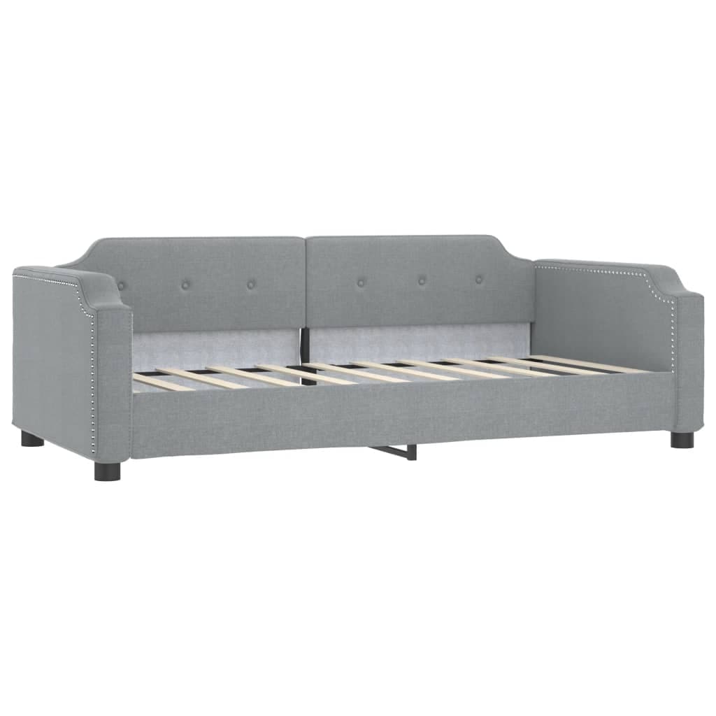 vidaXL Sofá-cama 90x200 cm tecido cinzento-claro