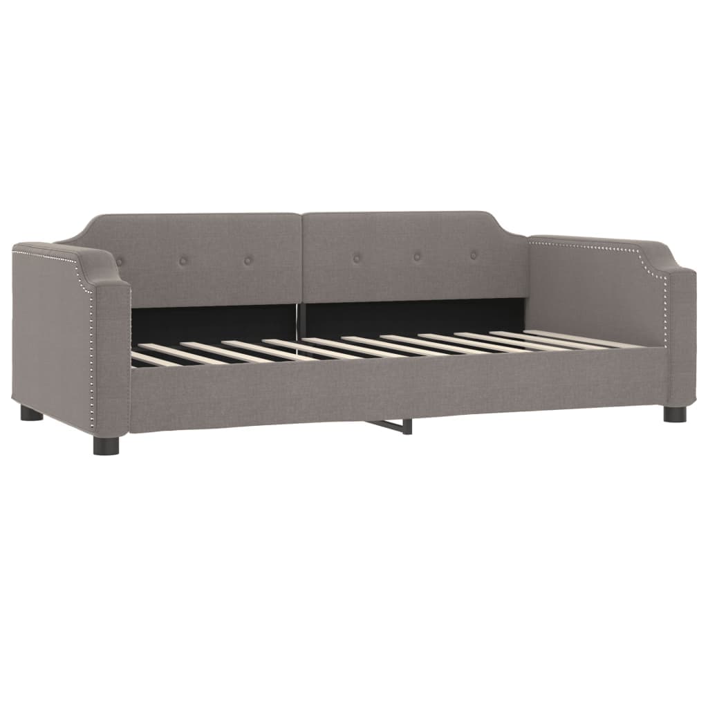 vidaXL Sofá-cama 90x200 cm tecido cinzento-acastanhado