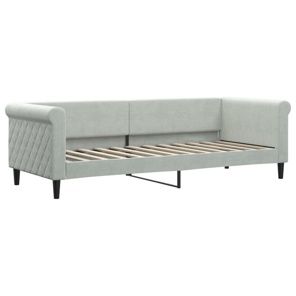 vidaXL Sofá-cama 80x200 cm veludo cinzento-claro