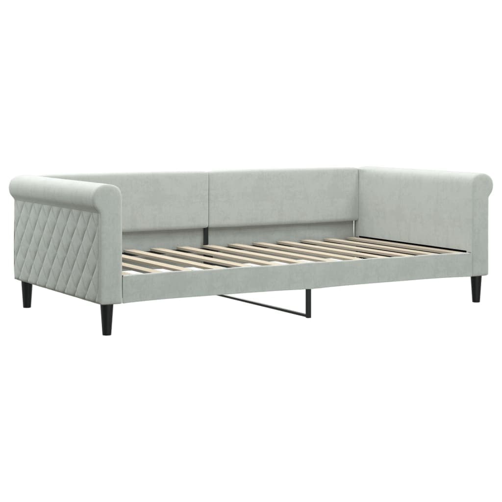 vidaXL Sofá-cama 100x200 cm veludo cinzento-claro