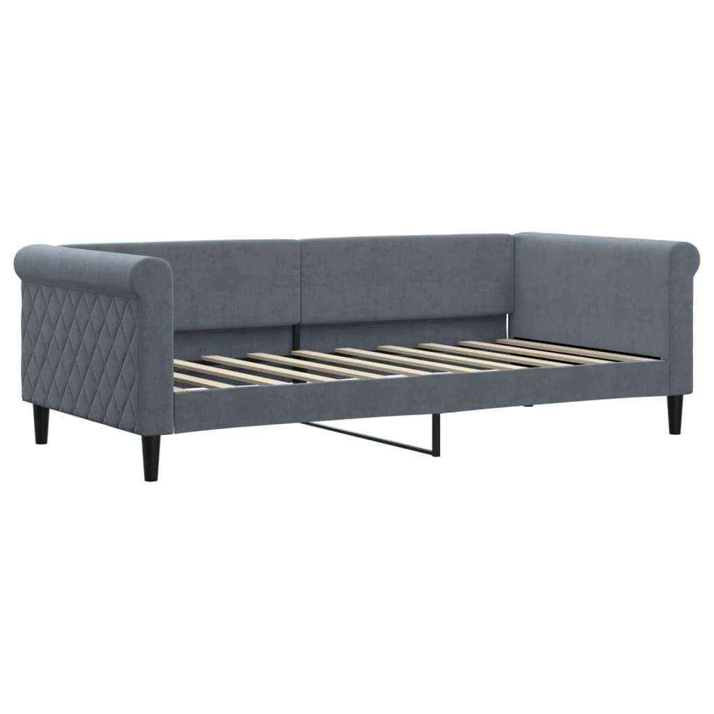 vidaXL Sofá-cama 90x190 cm veludo cinzento-escuro