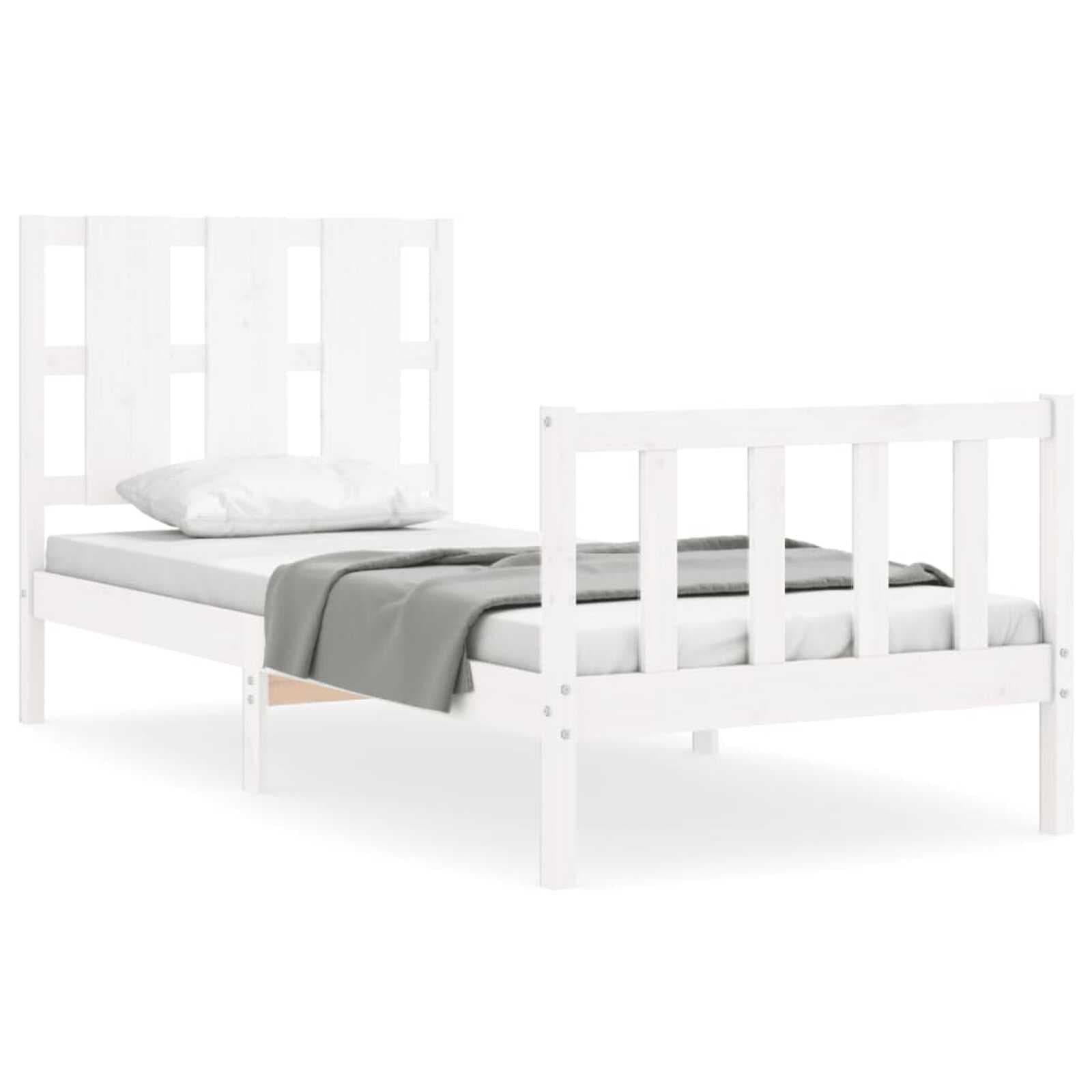 vidaXL Cama sem colchão 90x190 cm madeira de pinho maciça branco