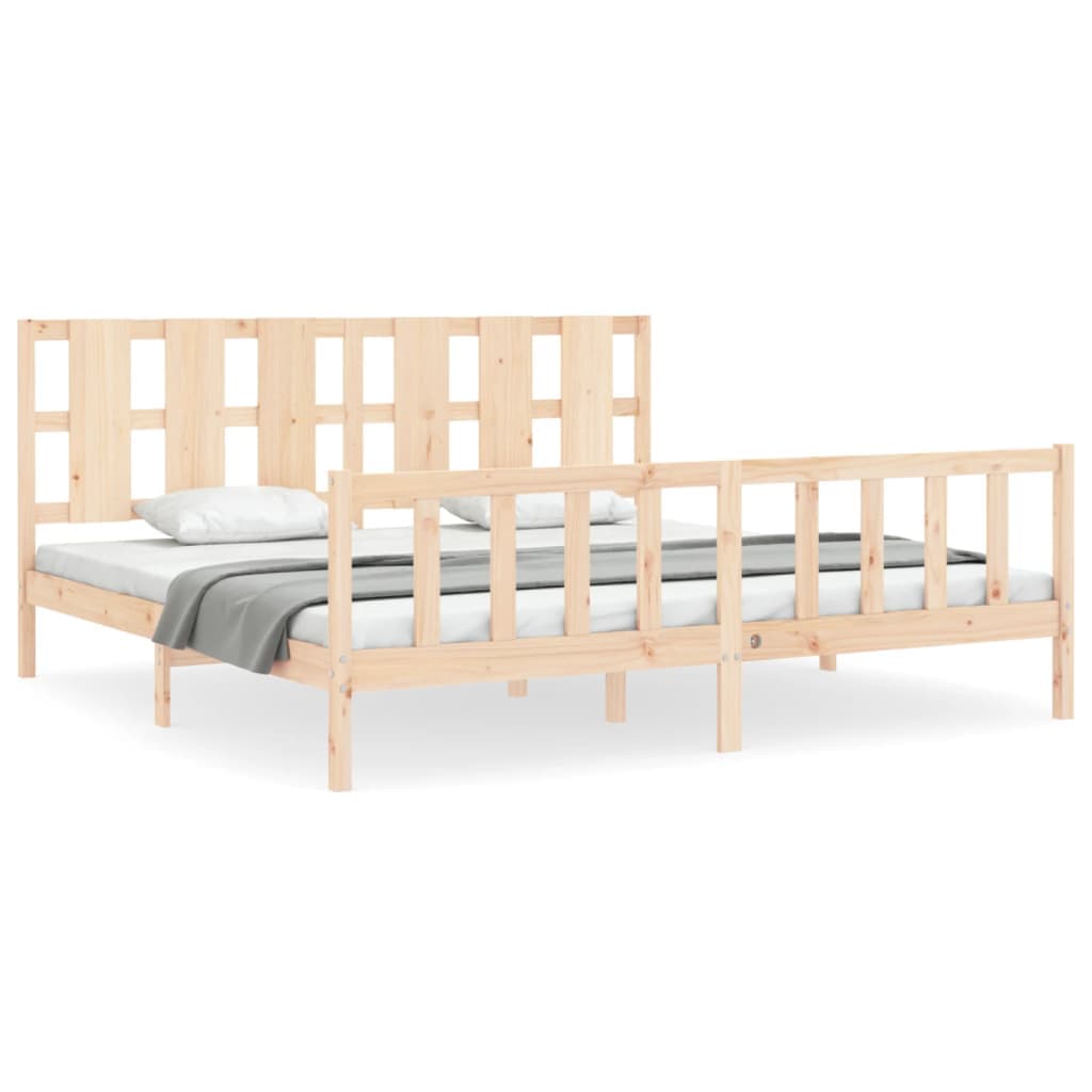 vidaXL Cama sem colchão 200x200 cm madeira de pinho maciça