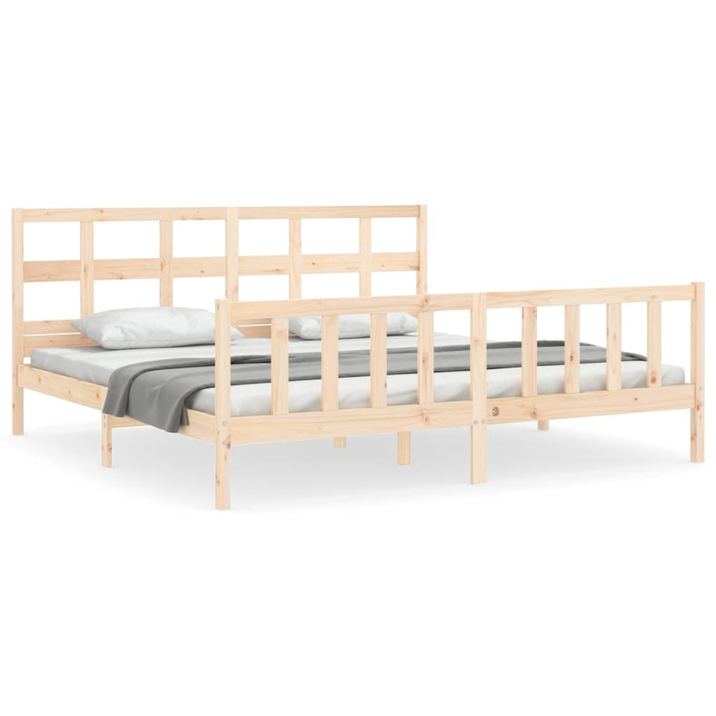 vidaXL Cama sem colchão 200x200 cm madeira de pinho maciça