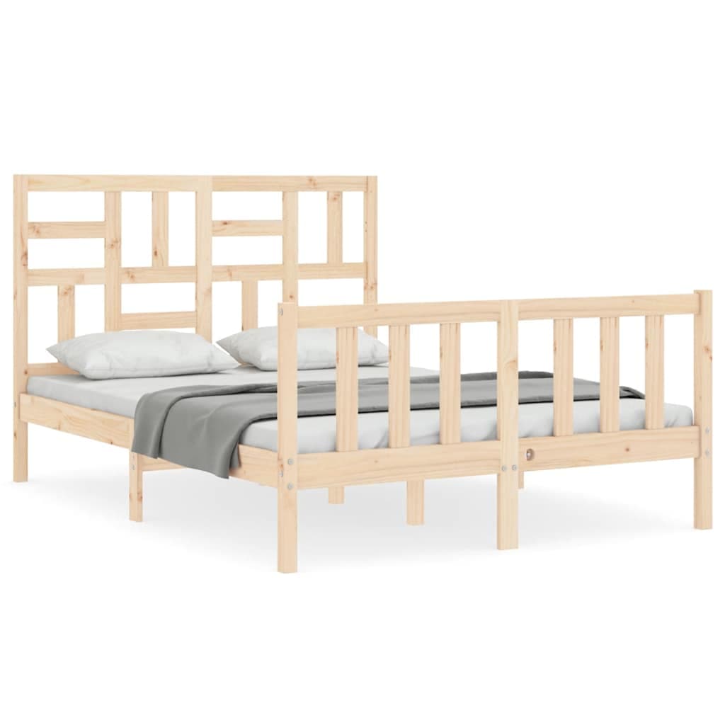 vidaXL Cama sem colchão 140x190 cm madeira de pinho maciça